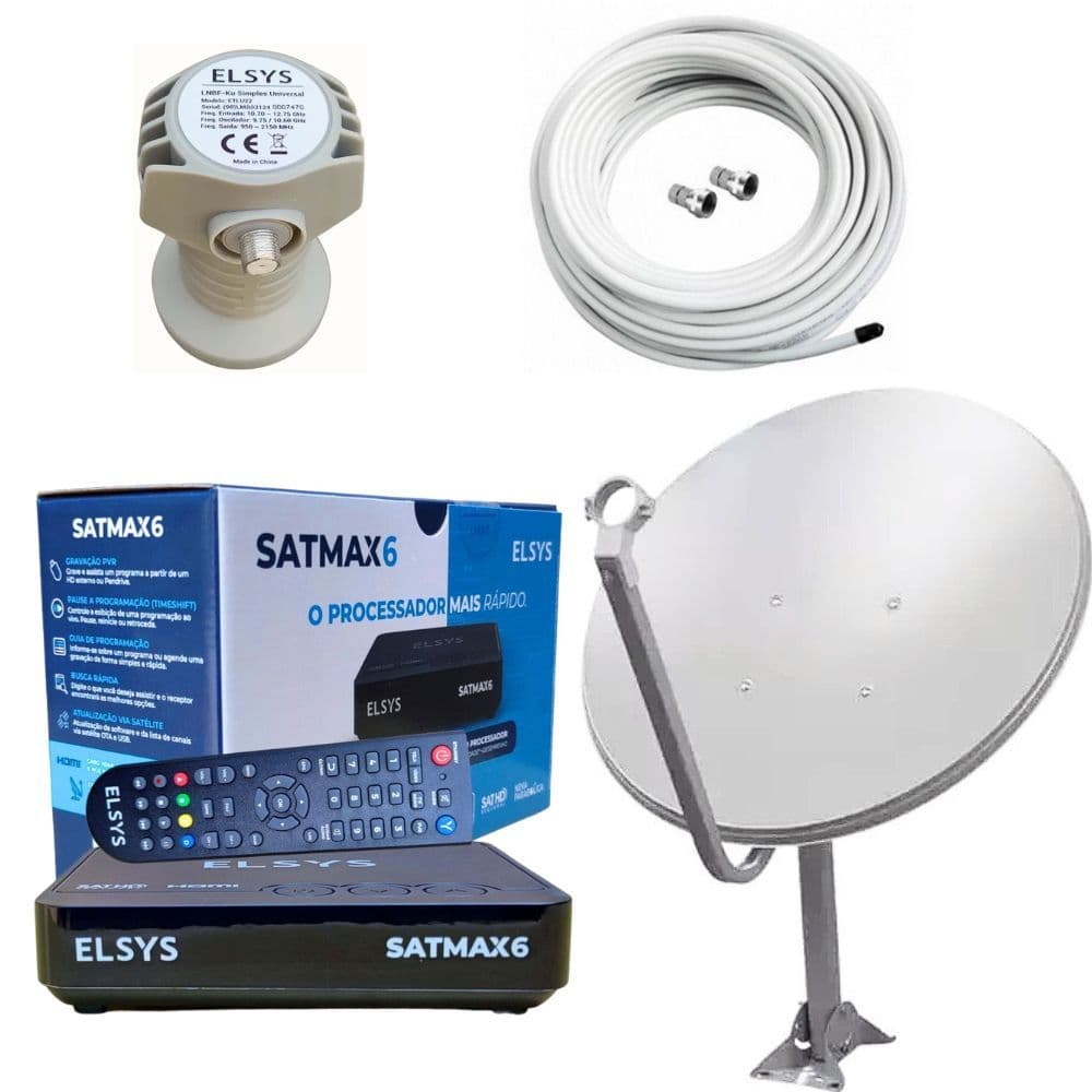 Kit Nova Antena Parabólica Ku Completa 100/% Livre