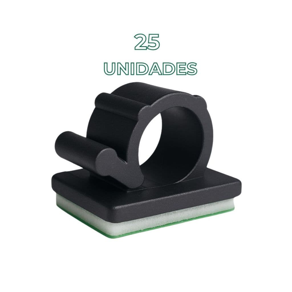 Kit de clips organizador de fios e cabos 9mm 25 unidades esconde fio e cabo colante prendedor adesivo preto branco dupla