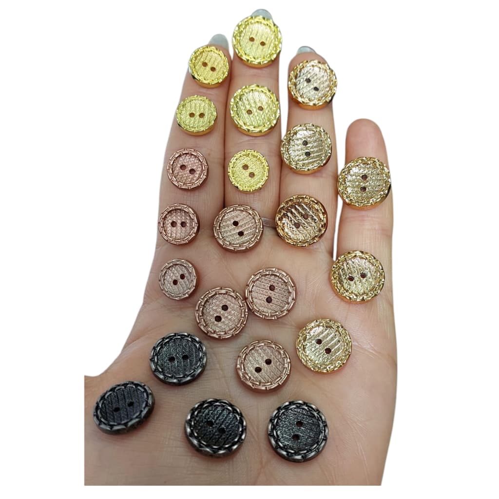 Botões para costura e artesanato dourado 13mm 16mm 2 furos - 20und  50und 100 und 200 unidades