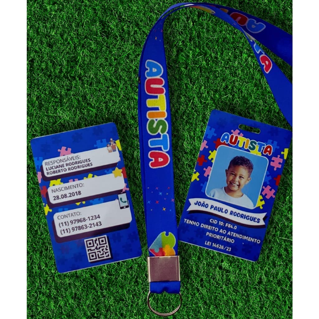 Crachá de Identificação (Autismo, TDAH, SUS)