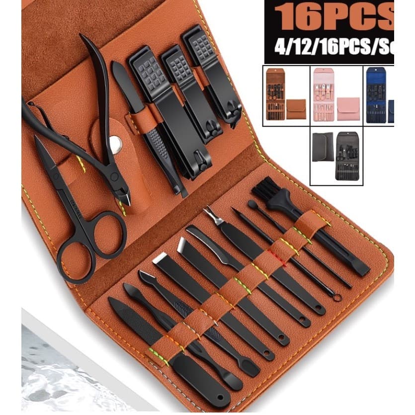 Kit 16 Peças Set Profissional Aço inoxidável Para Manicure Pedicure Cortador de Unhas