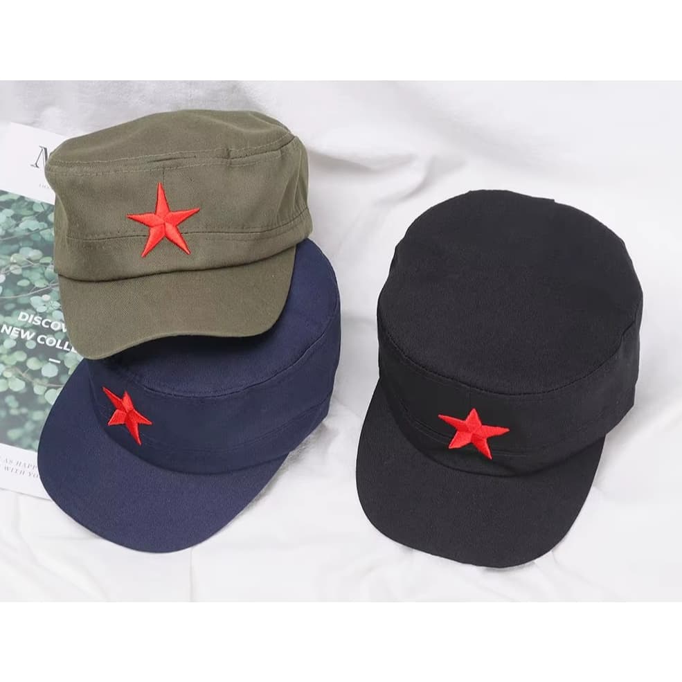 Boné Tipo Quepe Verde Estrela Vermelha Preto Azul Fashion Leve Curto