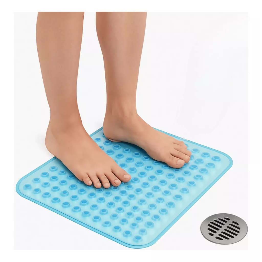 Tapete De Box Retangular Para Banheiro Com Ventosas Massageador Antiderrapante 36X66CM