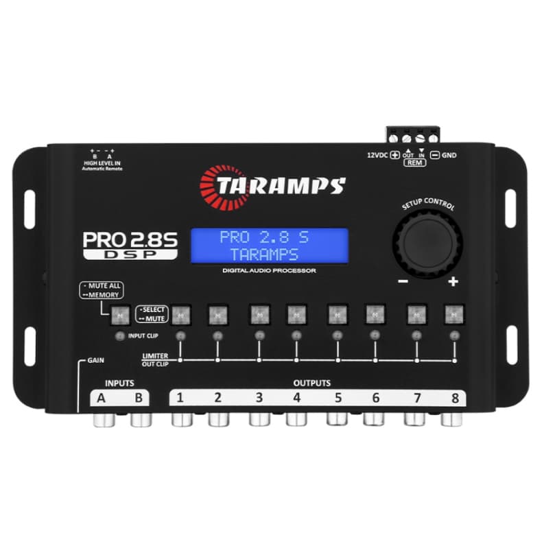 Processador De Audio Taramps Pro 2.8s 8 Canais Crossover Limiter Digital Som Automotivo