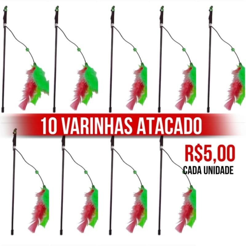 10 VARINHAS PARA GATOS ATACADO REVENDA- EMBALADO Varinha para gatos pet