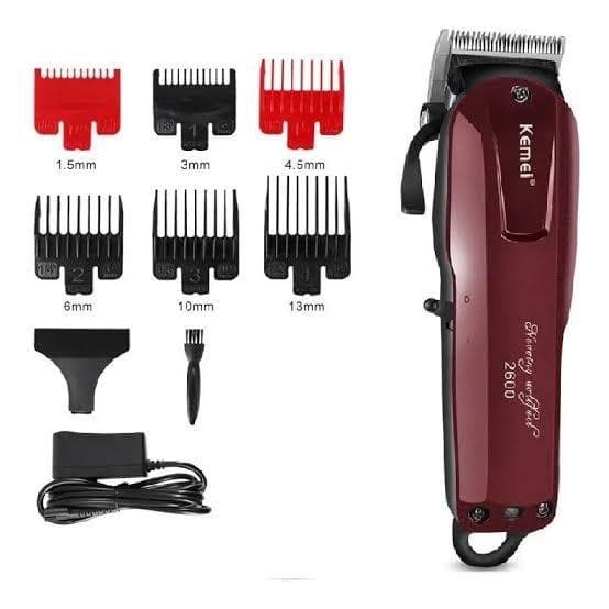 Máquina de Cortar Cabelo Profissional sem fio recarregável Kemei original cordless Km-2600 - bivolt 110v/220v