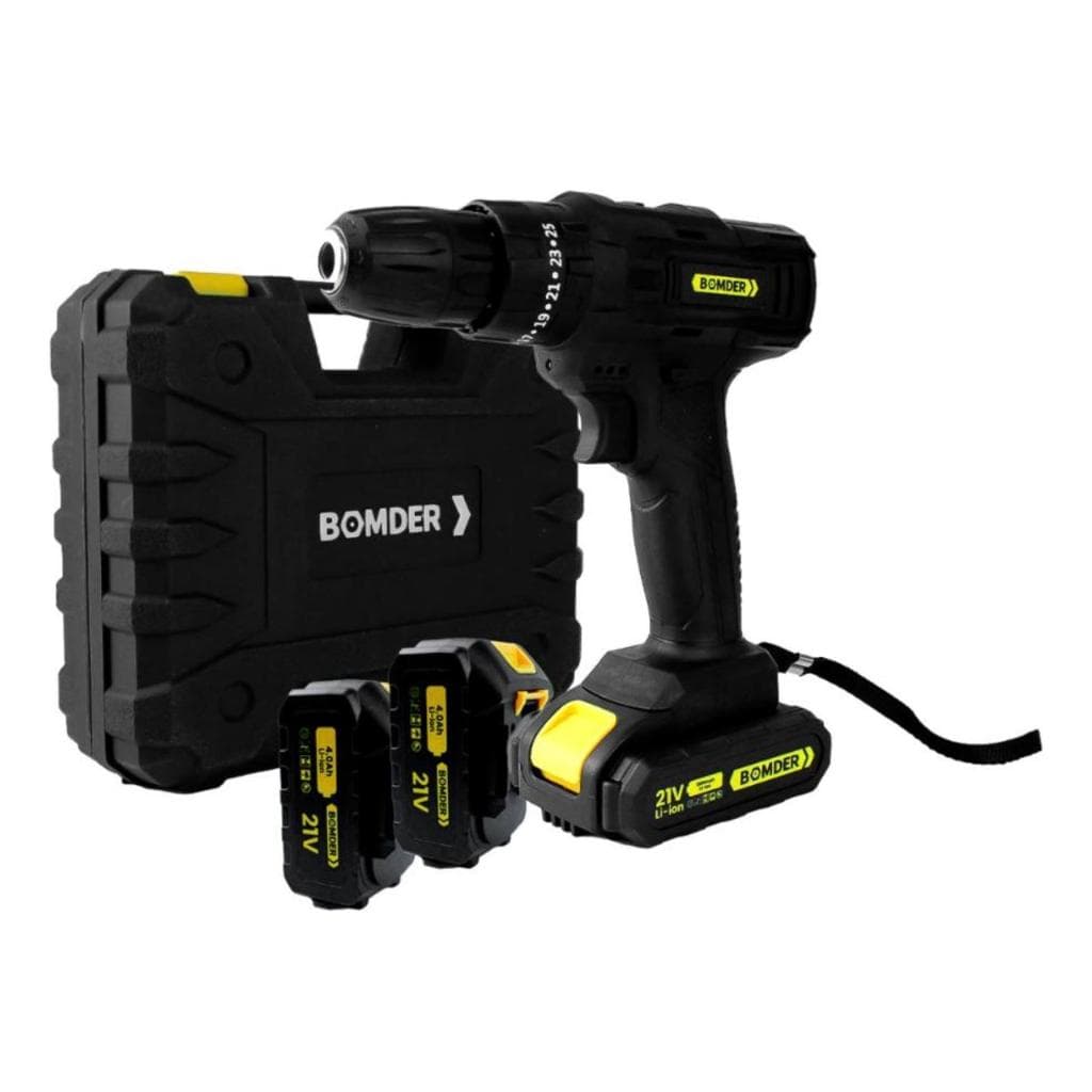 Parafusadeira e Furadeira Sem Fio Impacto Com 2 Baterias 21v + Maleta e Acessórios - Bivolt
