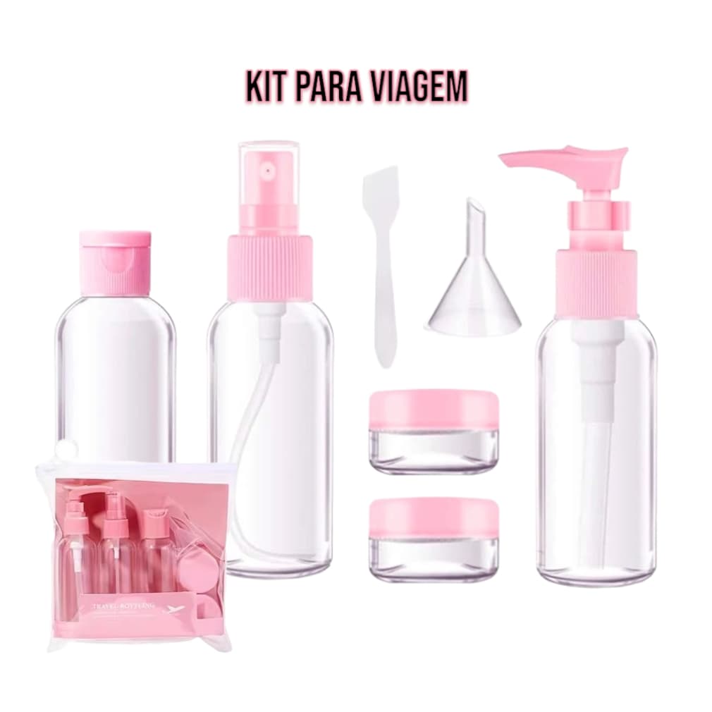 Kit Frasco Viagem 7 Peças Rosa