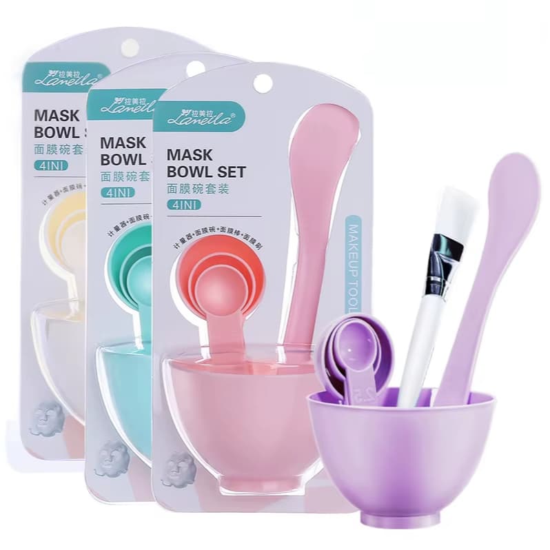Kit Skin Care Limpeza Facial Bowl Espátula e Medidor 6 Peças