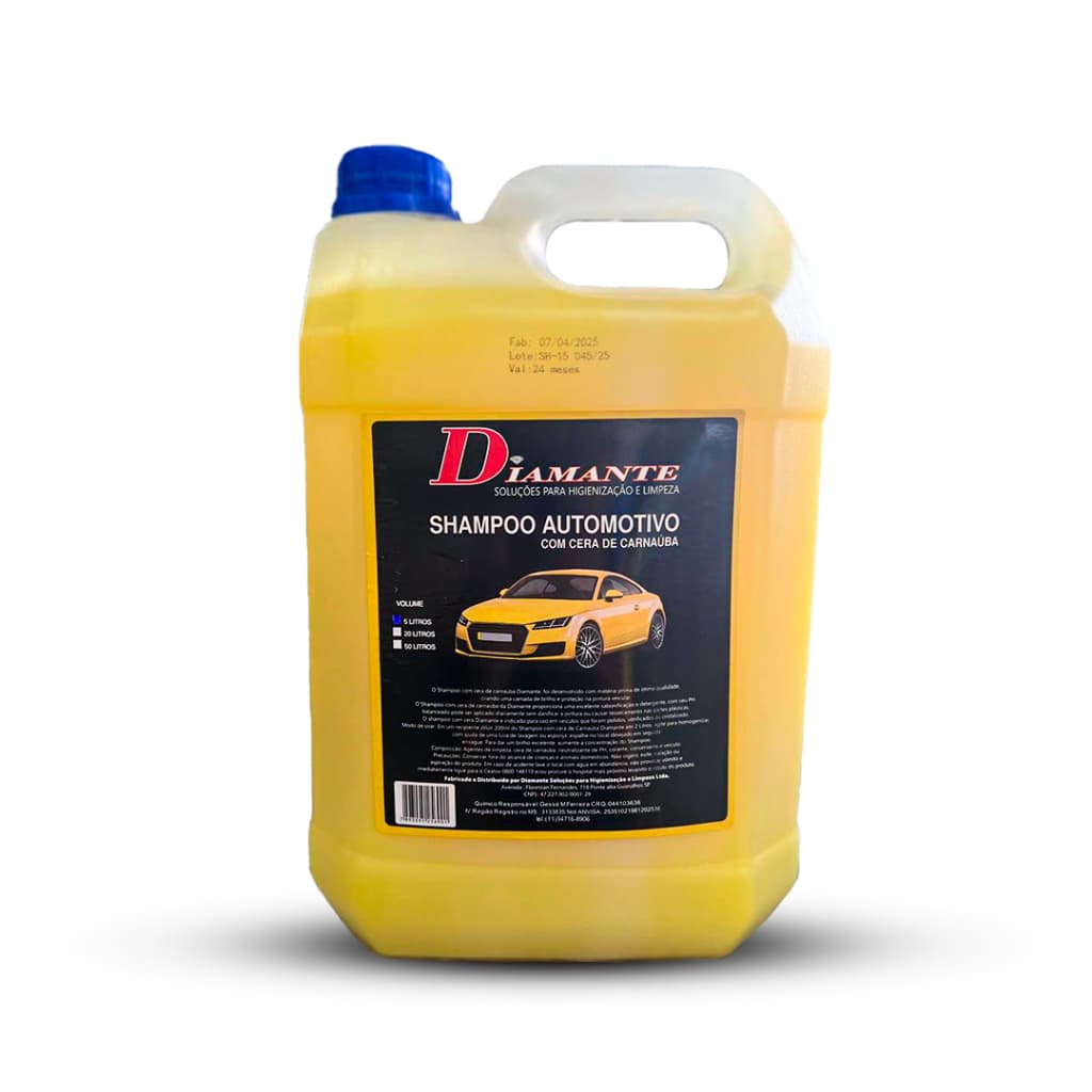 Shampoo automotivo com cera de carnaúba 5l - brilho e proteção na pintura 1x15