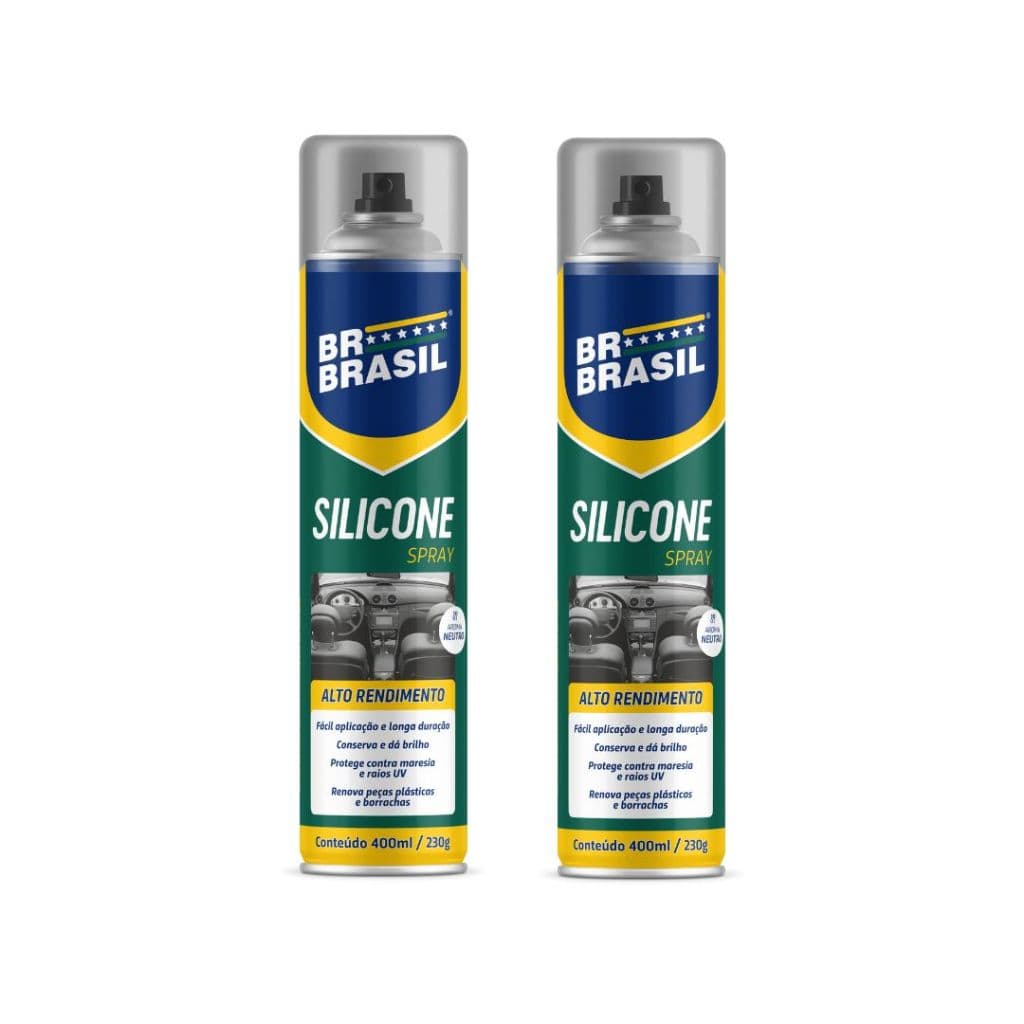 Kit 2 Silicone Spray Neutro 400ml Alto Rendimeto Br Brasil