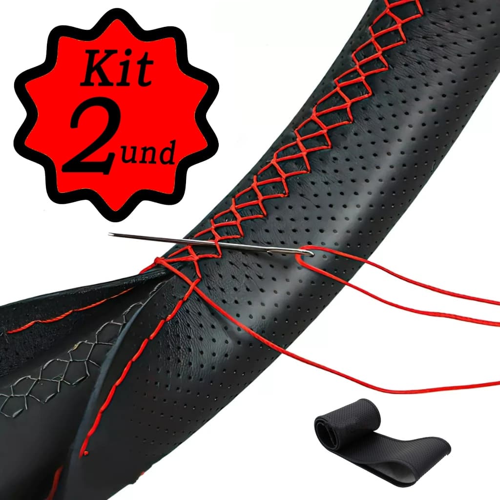 Kit 2 Capa Revestir Volante Costurar Costurada Em Couro