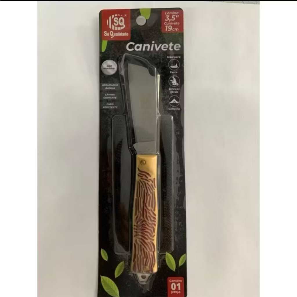 Canivete dobrável ,de 19 cm/s em aço inox , com bainha,3,5polegadas, marca SQ