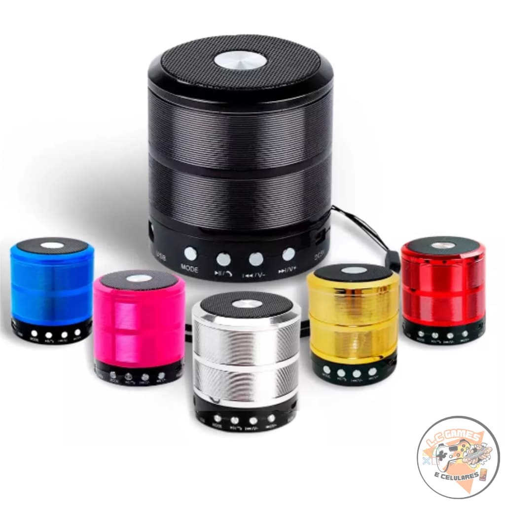 Mini Caixa de Som Bluetooth Portátil WS-887 com Rádio FM, Entrada USB e Micro SD – Som Potente de 5W​
