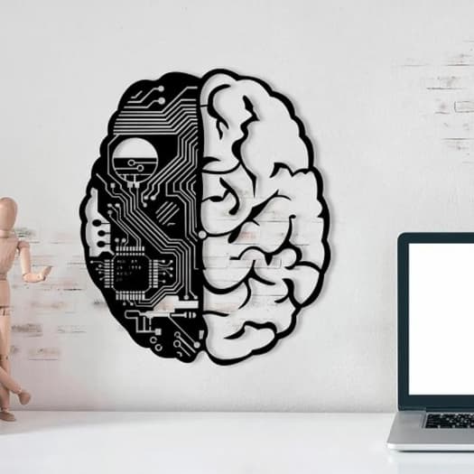 Quadro Decorativo Cerebro Chip Programação Inteligencia Elegante