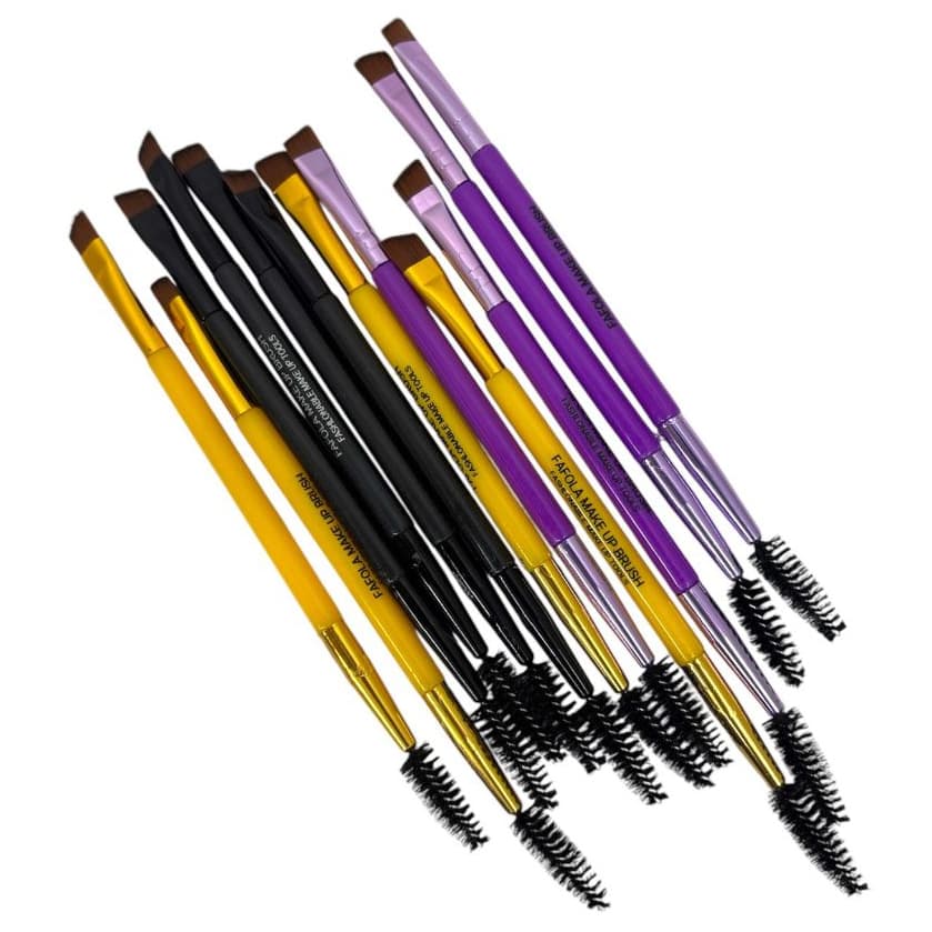 Kit de pincel dublo para cílios e sobrancelha com 12und