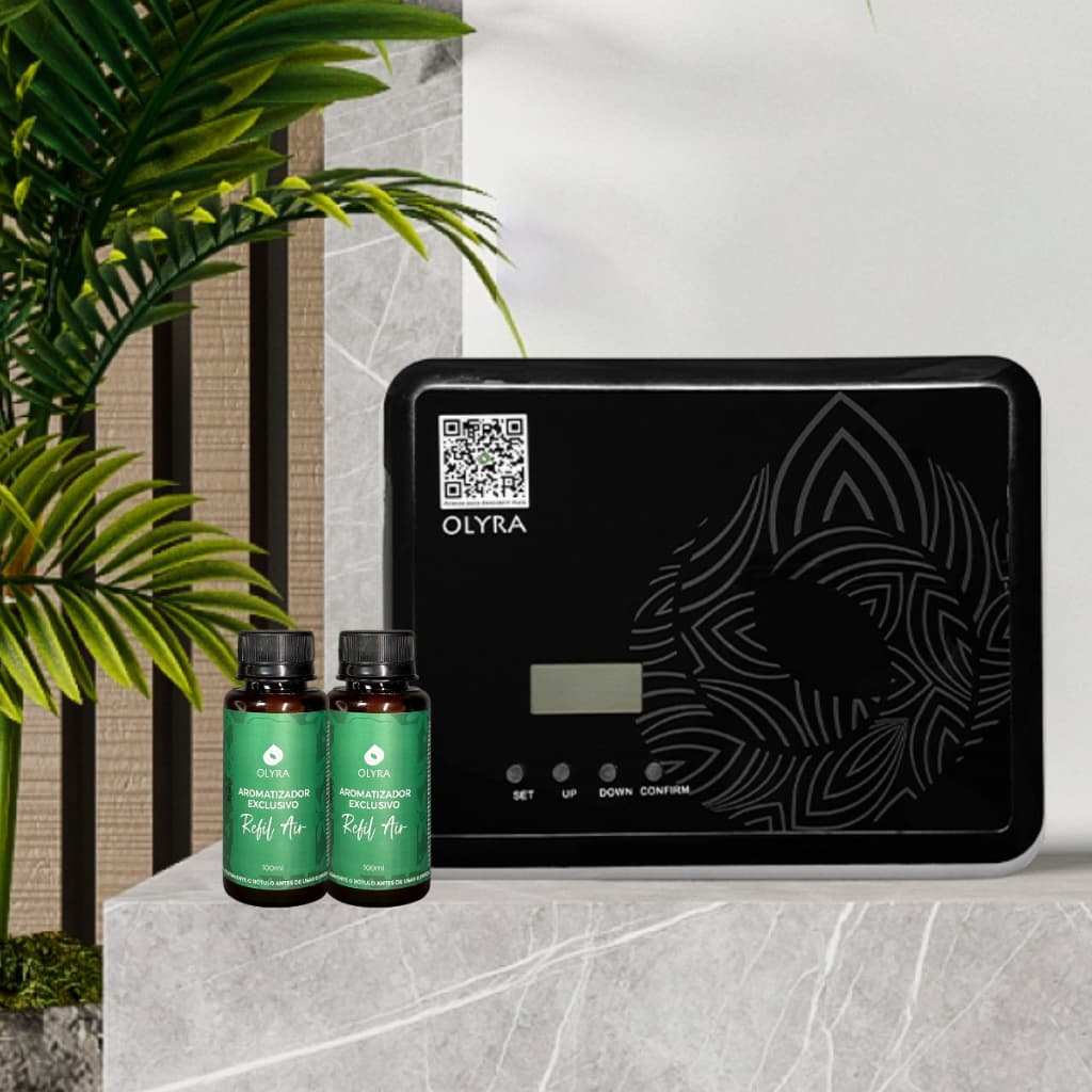 Kit Aromatizador Para Ambientes Premium Preto 120M² + 2 Recargas Air 100ML