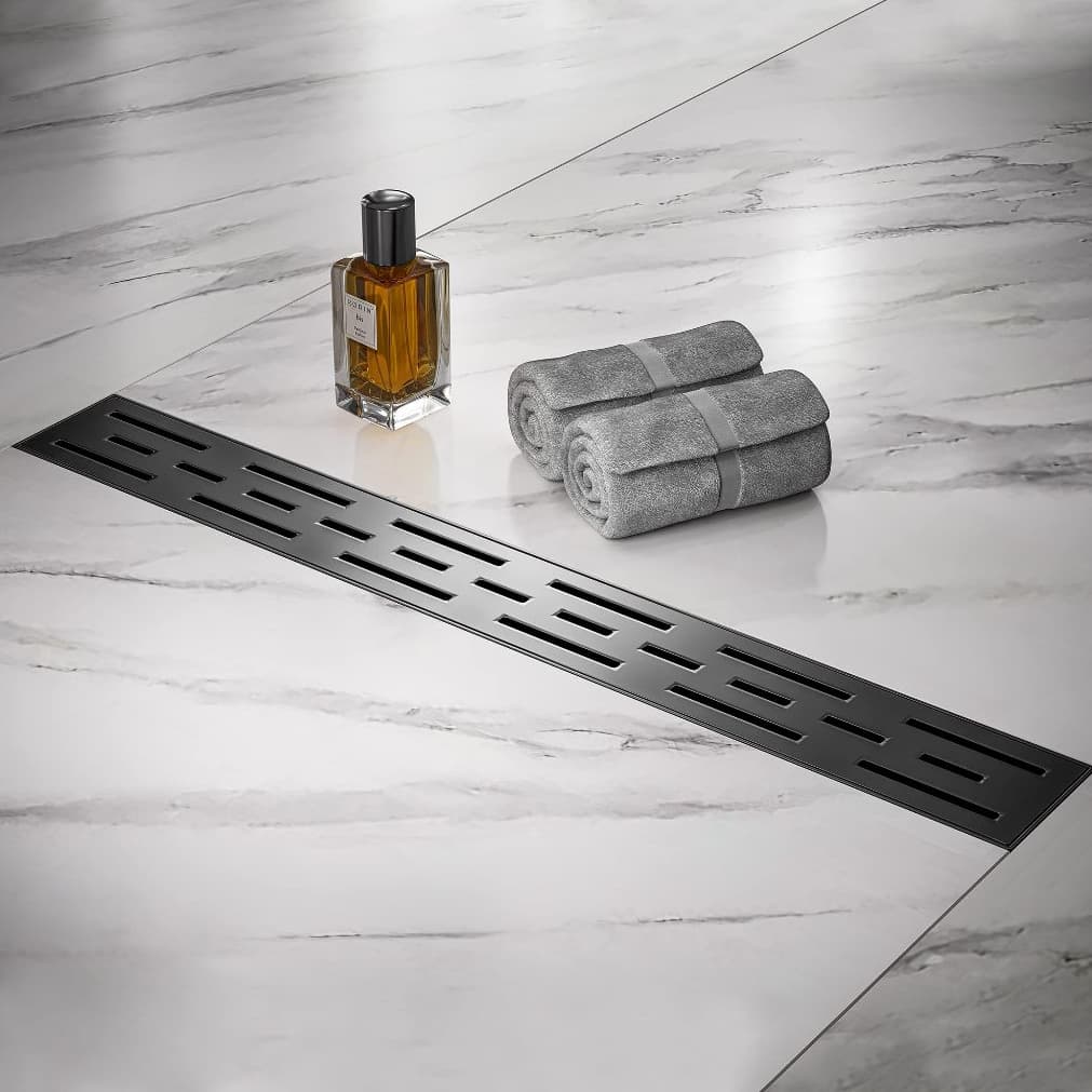 Ralo Banheiro Linear Preto 6x50cm Lavabo Área Gourmet Lavanderia