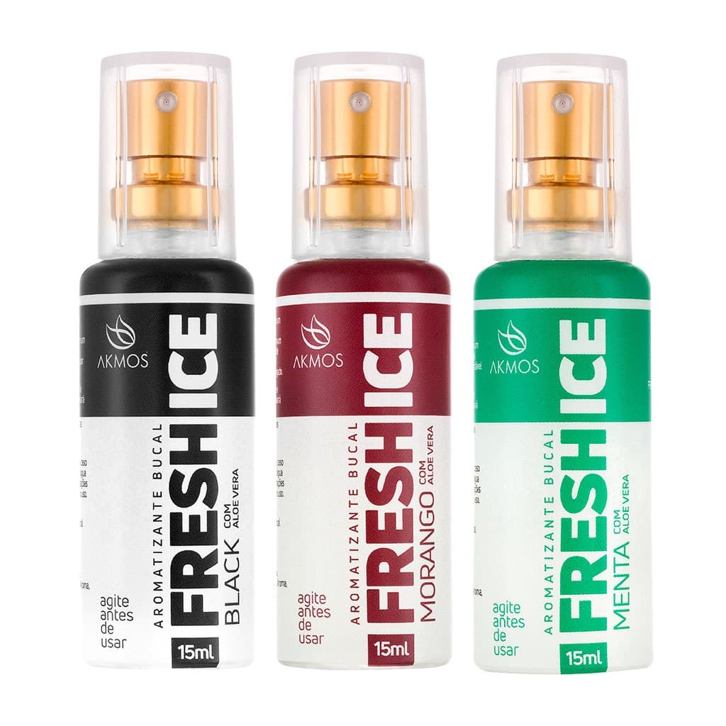 Ice Black 15mL E Menta Refrescante Akmos Spray Aromatizante Bucal
