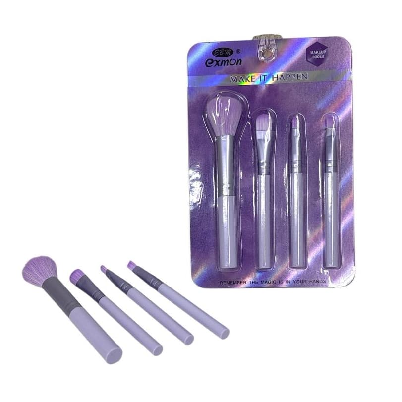 Conjunto de pinceis para maquiagem roxo