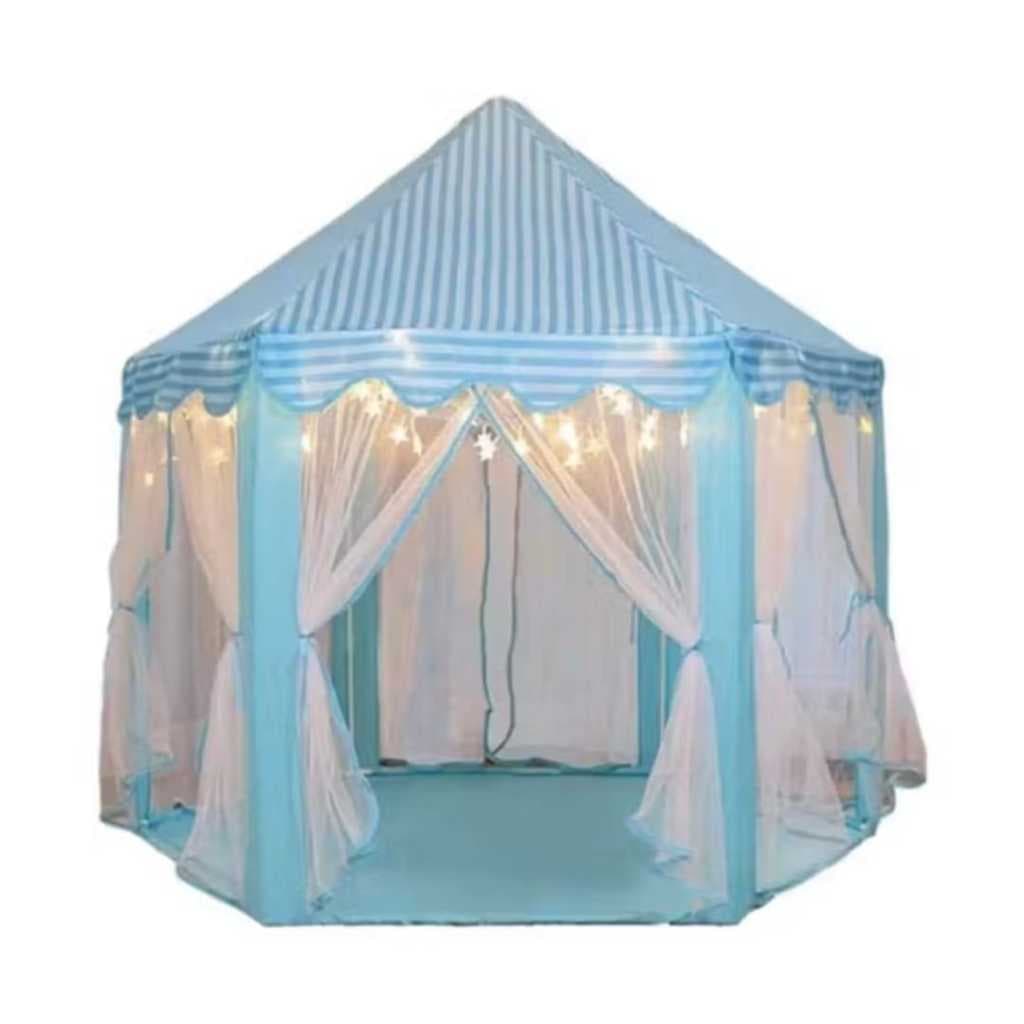 barraca casinha cabana infantil tenda castelo com/sem luzes led  azul promoçao melhor preço