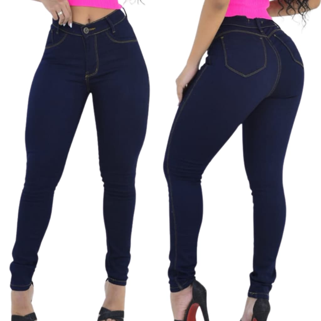 Calça Femenina Azul Carbono Com Elastano Skinny