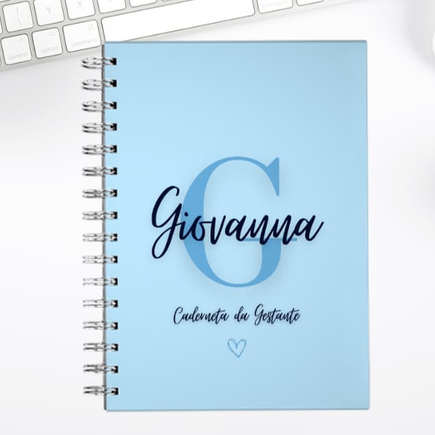 Caderneta da Gestante - Capa Dura - Minimalista Azul