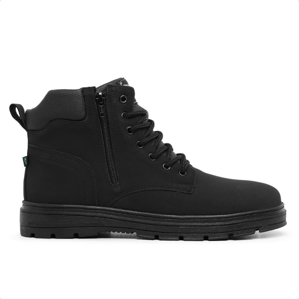 Bota Masculino Cano Curto Adventure Vaqueiro Com Zíper Tenis Resistente
