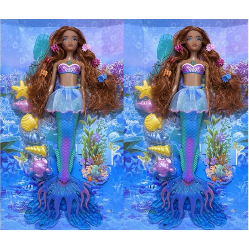 conjuntos Boneca Sereia Cantora Negra com Acessórios e Luzes:  música e luzes!