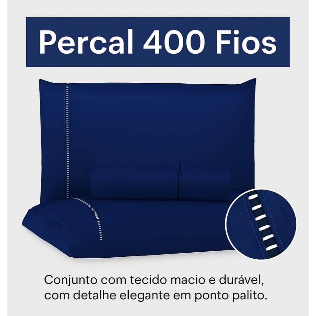 Jogo De Lençol Solteiro 02 Peças Ponto Palito 400 Fios OFERTA