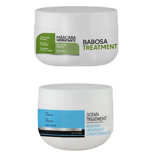 KIT 2 MÁSCARAS DE TRATAMENTO BABOSA E OCEAN TREATMENT MAIDEN PROFESSIONAL - 300 G CADA