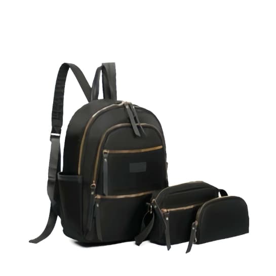 Mochila Feminina + Bolsa Transversal Crossbody + Carteira (Kit 3 em 1)
