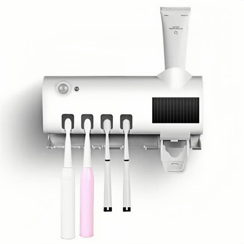 Aplicador Pasta De Dente Dispenser Porta Escovas Com Esterilizador Uv Promoção