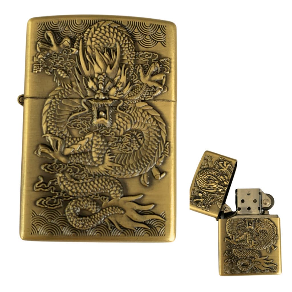 Isqueiro KANTAI JT2 Estilo Zippo - Colecionismo , ricamente trabalhado em alto relevo
