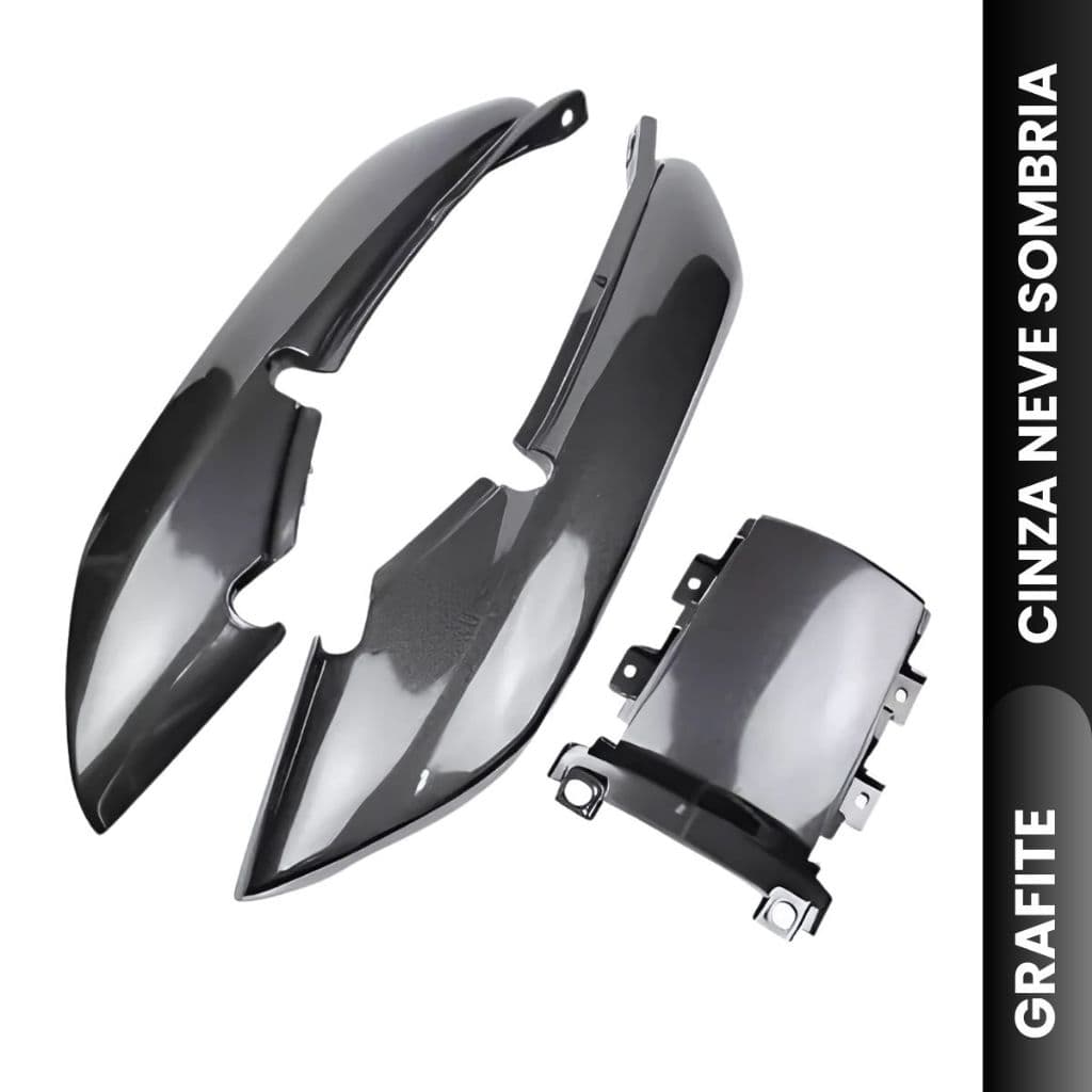 Kit Carenagem Cg Titan 125 Grafite Cinza Neve Sombria C/Brilho Envernizado 1995 1996 1997 Rabeta C/ Central Par Completo