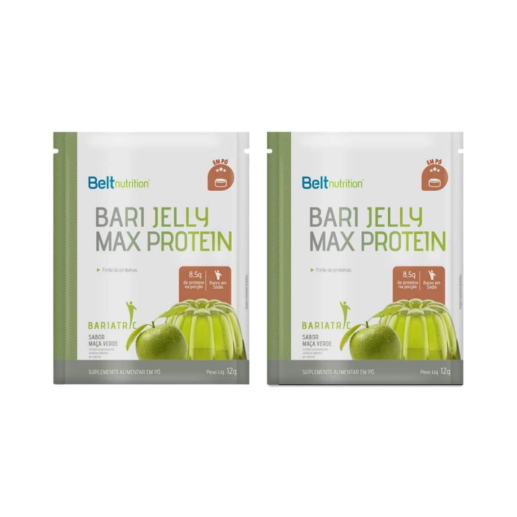 Kit 2 Belt Bari Jelly Max Protein Nutriente Sabor Maçã Verde