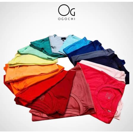 Camiseta Ogochi original Básica Masculina Lisa Slim várias Cores 100% Algodao Premium