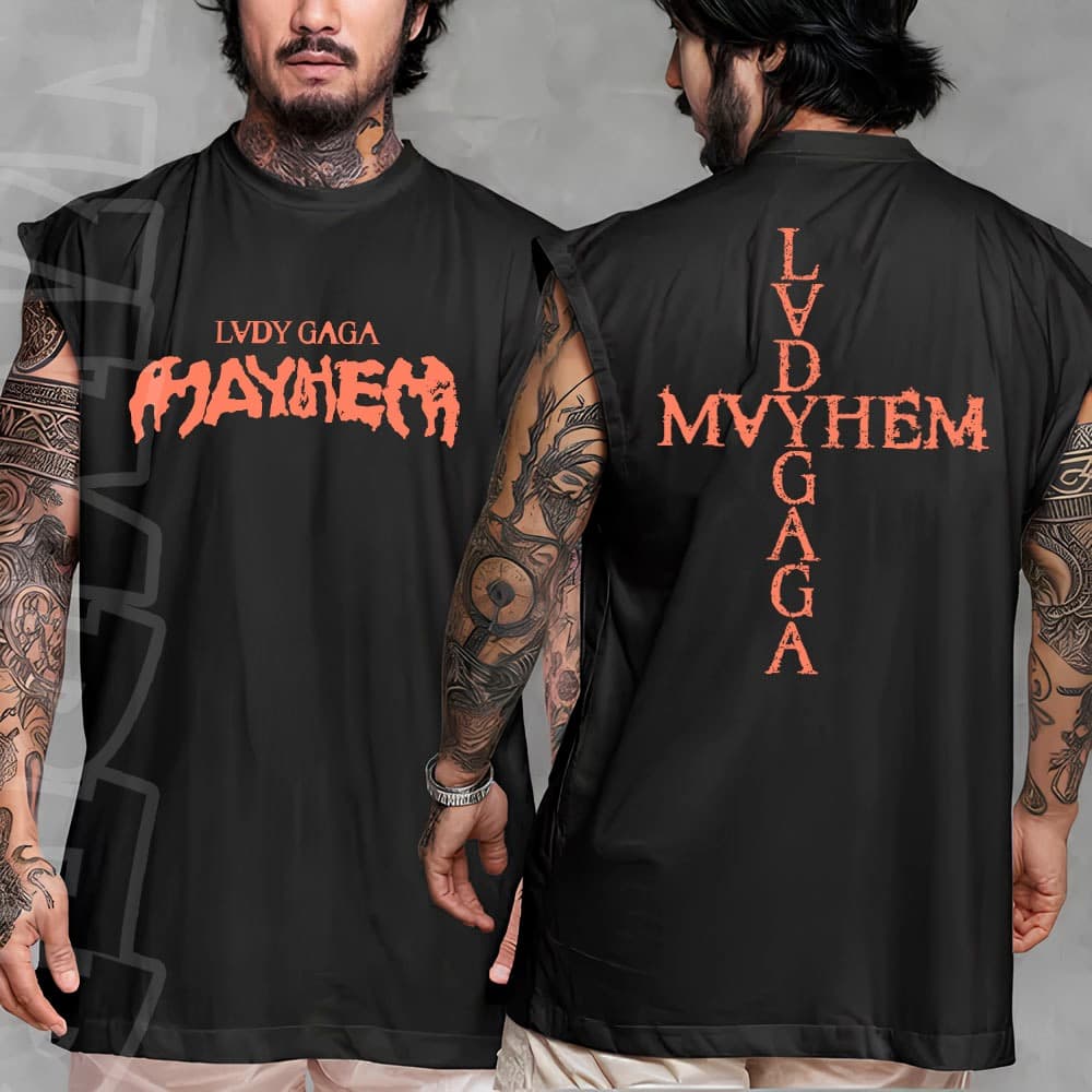 Camiseta regata machao oversized  Lady Gaga Mayhem Album Diva World Tour Unissex Longline