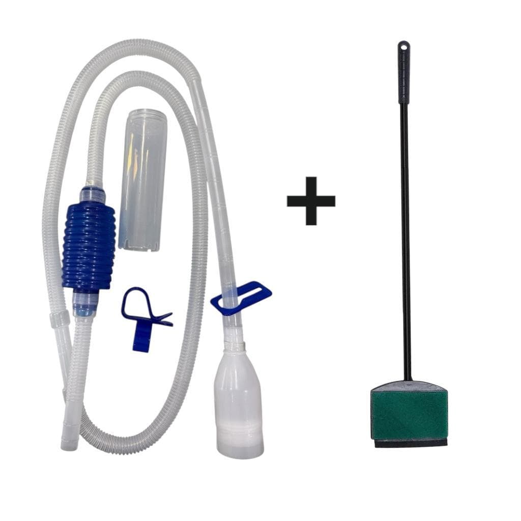 KIT PARA LIMPEZA DE AQUÁRIO -Sifão 1,70 m e Raspador de alga com bucha cabo 70cm