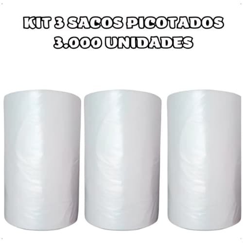 Bobina Picotada Plástica 15x28cm Kit Com 3000 Sacos Resistentes Para Freezers