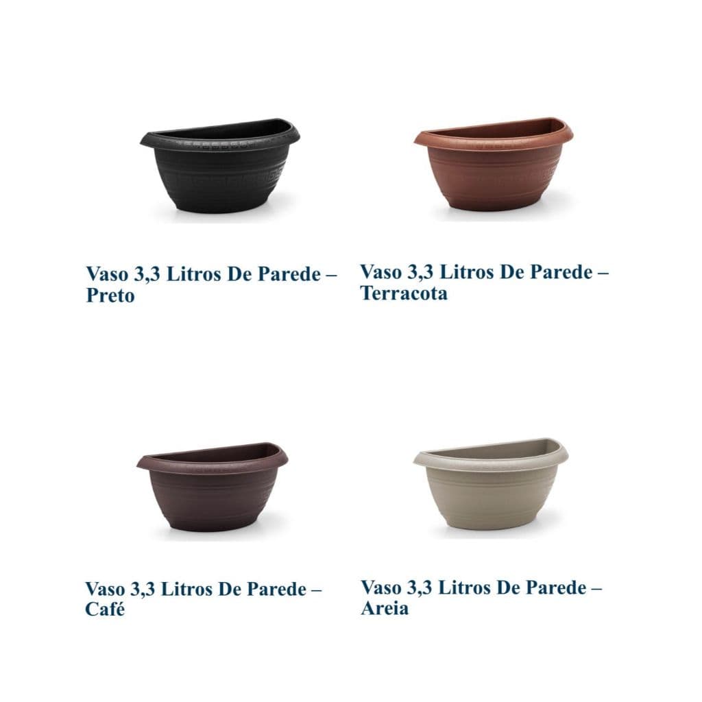 KIT 05 VASOS 3,3 LITROS DE PAREDE