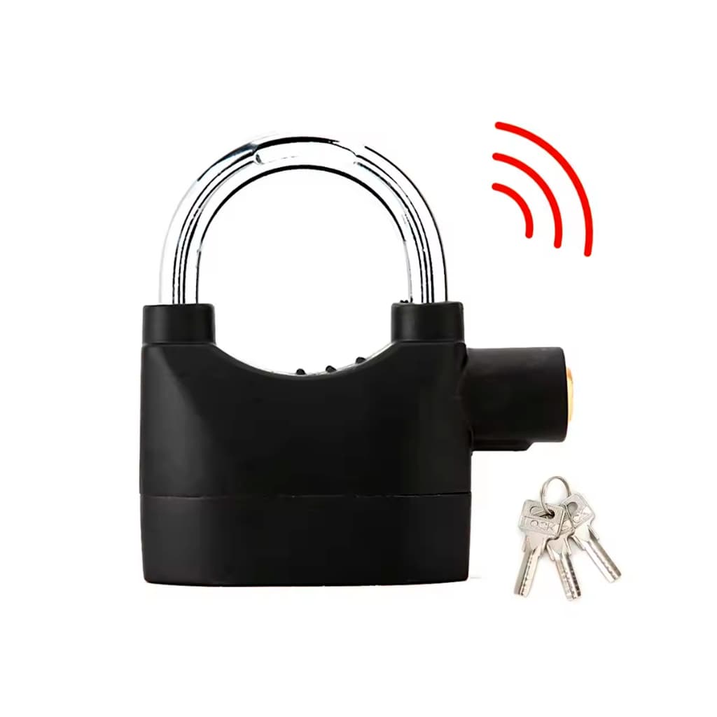 Cadeado Alarme Antifurto Alto Potente 110dB para Bicicleta, Bike Elétrica, Moto, Porta e Portões