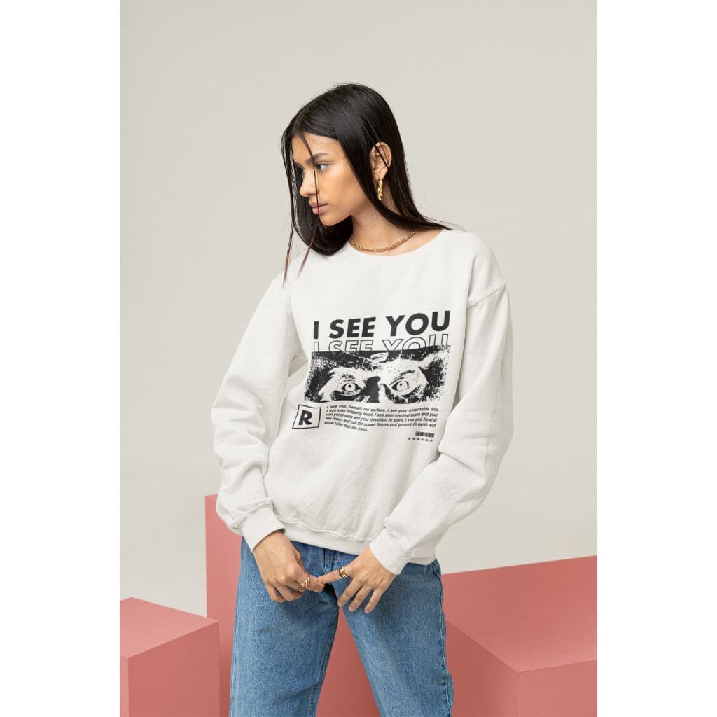Moletom Careca Unissex ´´I See You´´ Blusa de Frio-Ohos- Feminina Masculina- oversized stretwear