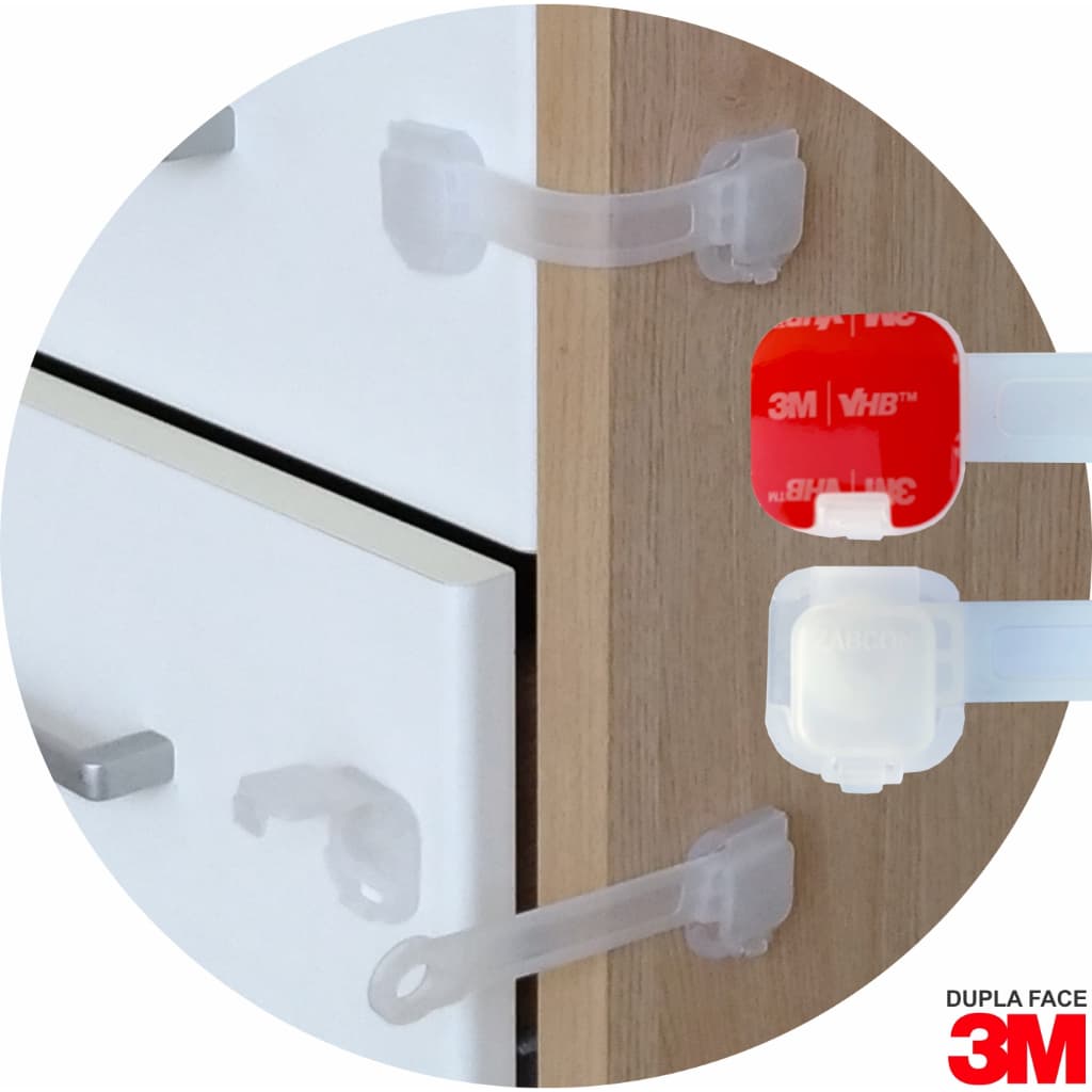 Kit 10 Trava Gaveta Armário Geladeira Porta Vaso Sanitário Segurança Protetor Infantil TRANSPARENTE