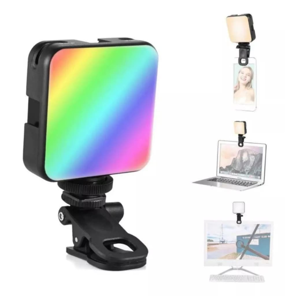 Mini portátil Led Luz De vídeo Fotografia Iluminação AY-83 5W 6500k Telefone Celular Selfie Streaming