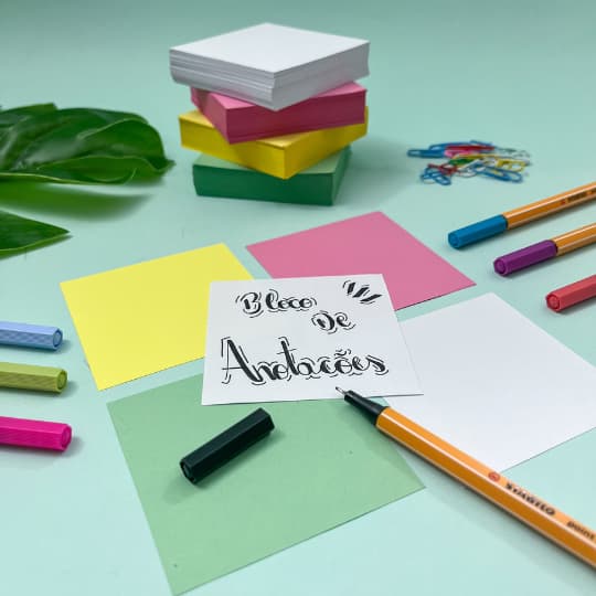 Papel Lembrete e Anotações 75x75 mm 700 Folhas - Art&Art | Folhas Coloridas Brancas Papel Cartão
