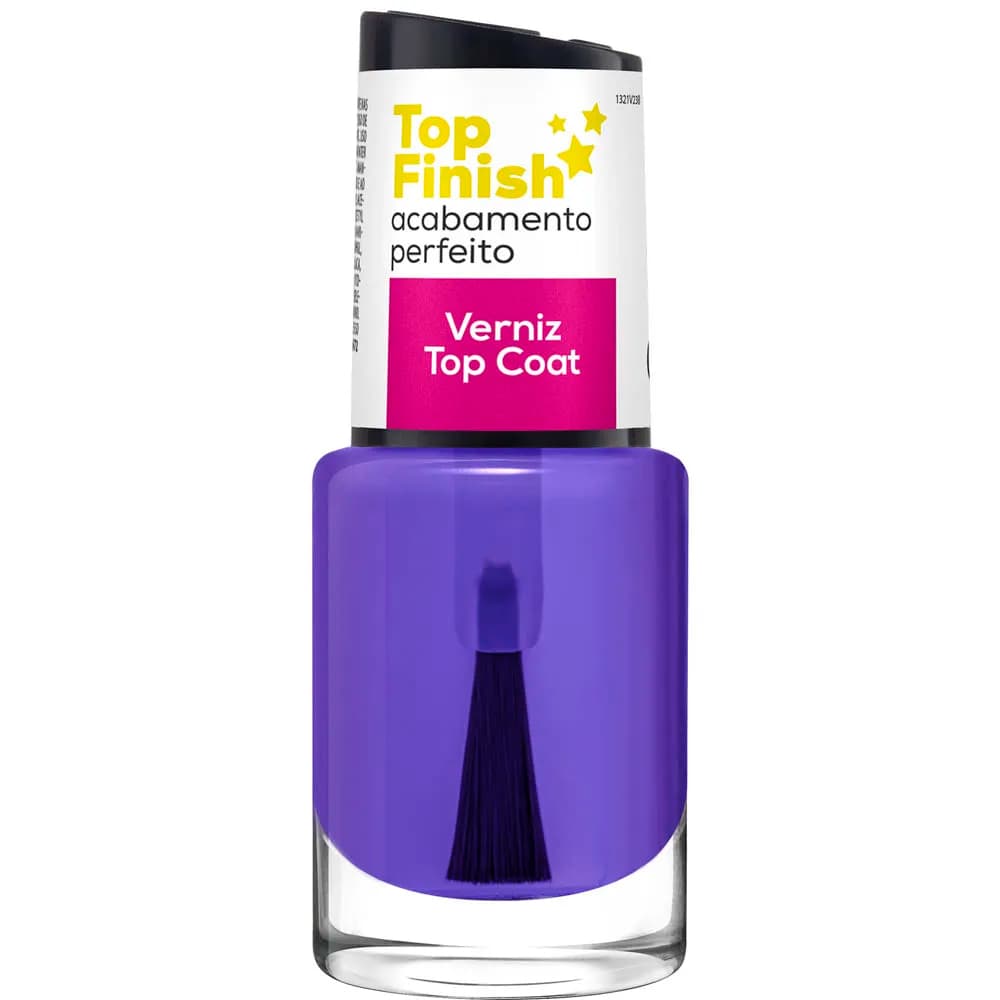 Top Coat Verniz Efeito Gel Extra Brilho Secagem Rápida Para Carimbo Top Finish 10ml - Cora