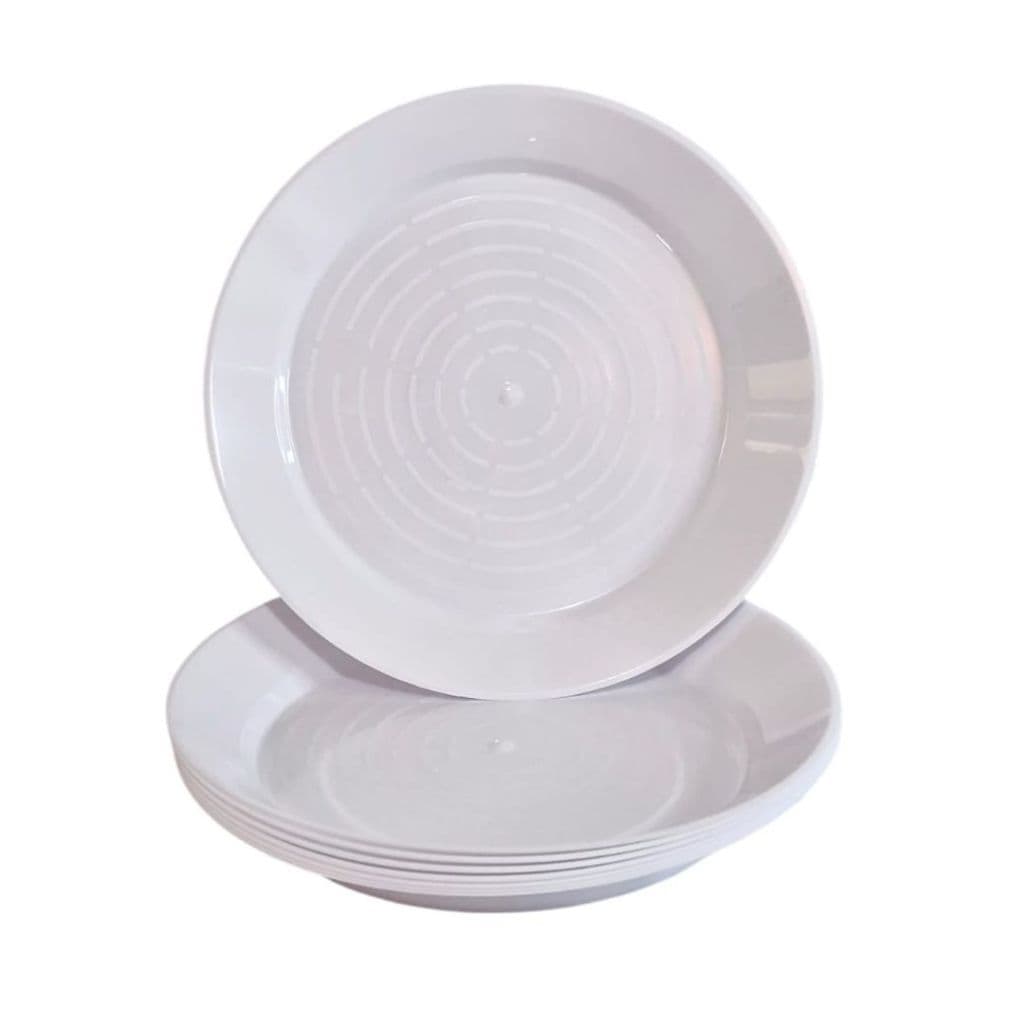50 Prato Tipo Acrilico Plastico Rigido Refeição 21cm Reutilizavel