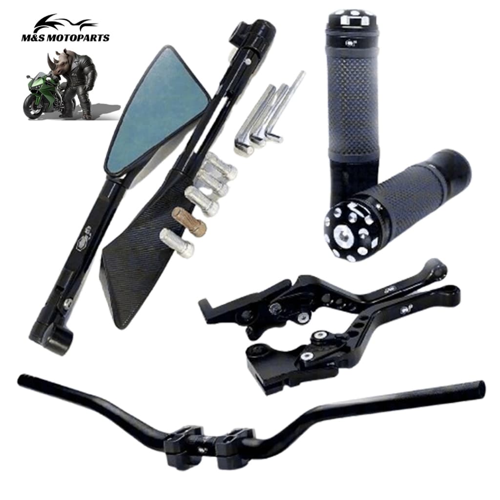KIT DE GUIDÃO COM RETROVISOR MANOPLA MANETE PARA MOTOS HONDA CBX200/ CBX250/ CB300