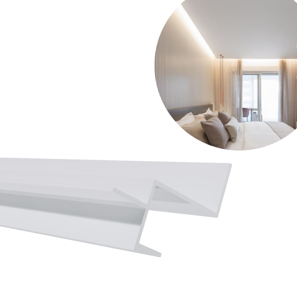 Perfil Aluminio Tabica P/ Fita De Led Branca Drywall Sanca Iluminada 1 Metro